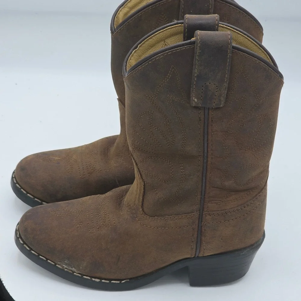 Masterson‎ Boot Co Kids Brown Suede Western Cowboy Boots Size 10.5 M